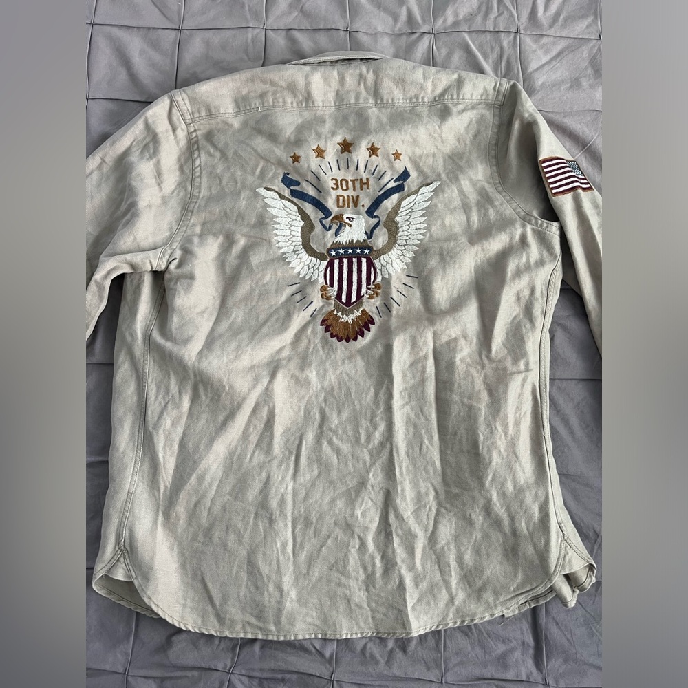 Express Military patch shirt,size M.